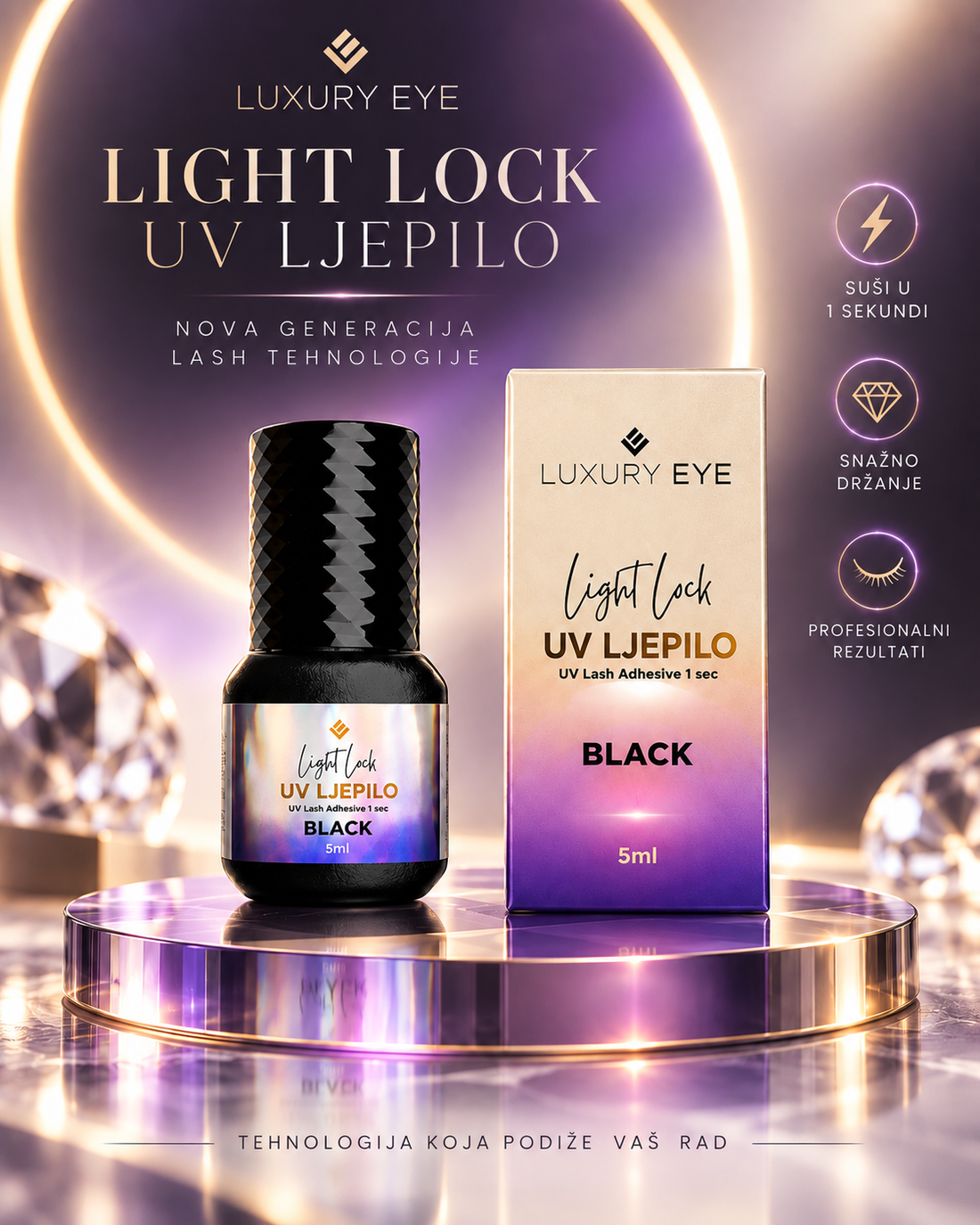 Luxury Eye Light Lock UV ljepilo za trepavice – nova generacija lash tehnologije